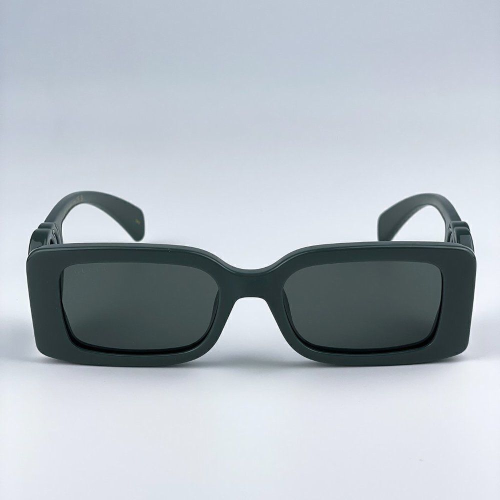 NEW Gucci GG1325S 003 Grey Smoke Grey Rectangle Women Sunglasses - Picture 4 of 14